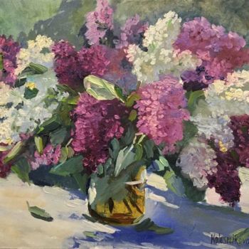 Pintura intitulada "lilac" por Viktoriia Kolesnikova, Obras de arte originais, Óleo