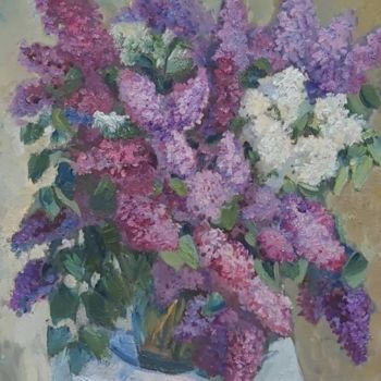 Peinture intitulée "lilac bouquet" par Viktoriia Kolesnikova, Œuvre d'art originale, Huile
