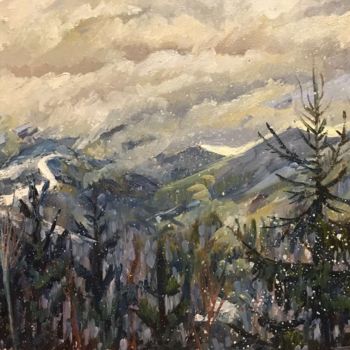 Peinture intitulée "Bukovel. Carpathian…" par Viktoriia Kolesnikova, Œuvre d'art originale, Huile