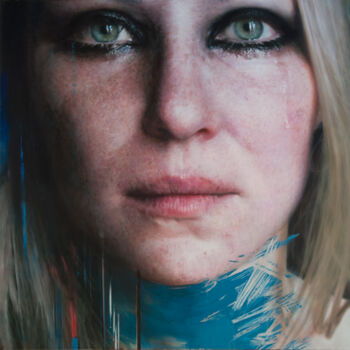 Картина под названием "Blue 1" - Viktoria Savenkova, Подлинное произведение искусства, Масло