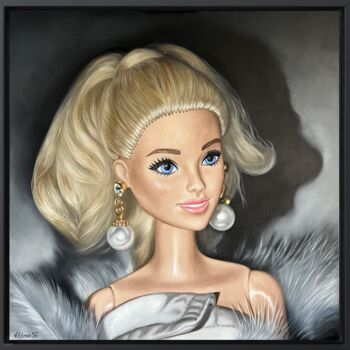 绘画 标题为“Barbie II” 由Viktoria Sg, 原创艺术品, 油 安装在木质担架架上