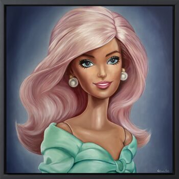 Malarstwo zatytułowany „Barbie V” autorstwa Viktoria Sg, Oryginalna praca, Olej Zamontowany na Drewniana rama noszy