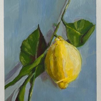 Malerei mit dem Titel "Lemon" von Viktoria Sokolova, Original-Kunstwerk, Acryl