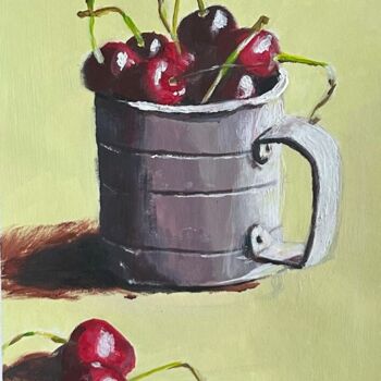 Schilderij getiteld "Cherry" door Viktoria Sokolova, Origineel Kunstwerk, Acryl