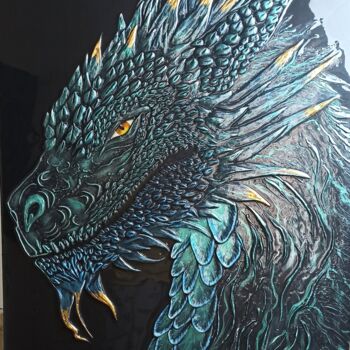 Картина под названием "Дракон" - Виктория Врублевская, Подлинное произведение искусства, Акрил