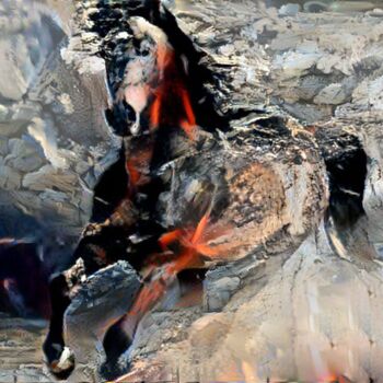 Digital Arts titled "fire Horse" by Viktoriay Bozhko, Original Artwork, Digital Painting