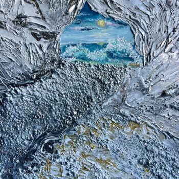Картина под названием "Window to the Ocean" - Viktoriia Balandina, Подлинное произведение искусства, Акрил Установлен на Дер…