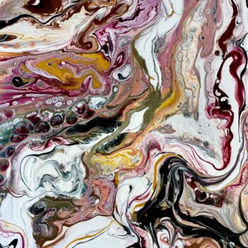 Ζωγραφική με τίτλο "Fluid art abstracti…" από Viktoriia Balandina, Αυθεντικά έργα τέχνης, Ακρυλικό Τοποθετήθηκε στο Ξύλινο φ…