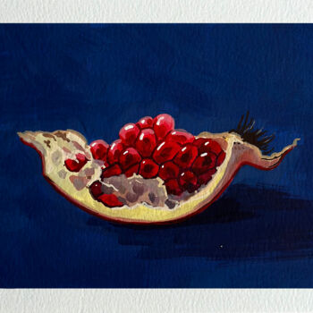 Schilderij getiteld "Pomegranate" door Viktoriia Derbaba, Origineel Kunstwerk, Gouache