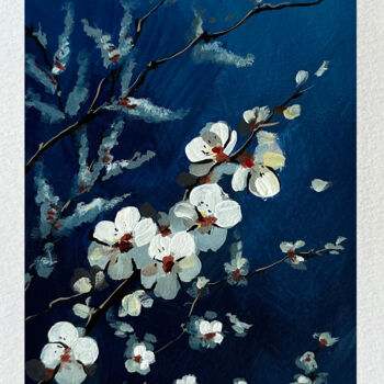 Painting titled "Apricot bloom" by Viktoriia Derbaba, Original Artwork, Gouache