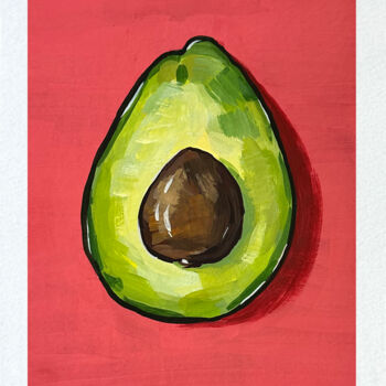 Painting titled "Avocado" by Viktoriia Derbaba, Original Artwork, Gouache
