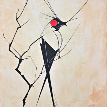 Peinture intitulée "Abstract bird" par Viktoriia Gladkova, Œuvre d'art originale, Acrylique