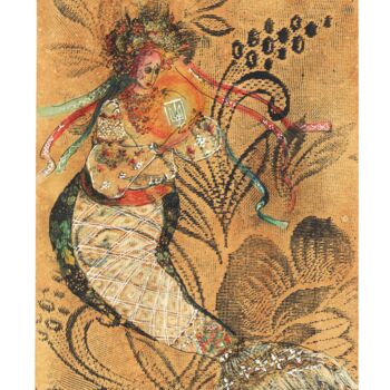 Pittura intitolato ""Embroidery" is an…" da Viktoriia Gunina, Opera d'arte originale, Penna gel