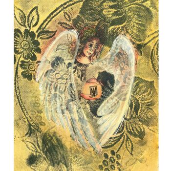 Painting titled ""Angel" is an origi…" by Viktoriia Gunina, Original Artwork, Pencil