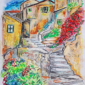 Drawing titled "Italy is love" by Viktoriia Kush, Original Artwork, Pastel
