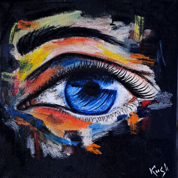 Malerei mit dem Titel "Eye of war" von Viktoriia Kush, Original-Kunstwerk, Öl