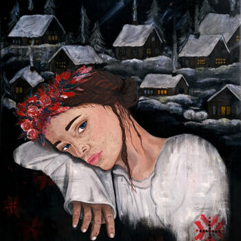 Картина под названием "Shadows of  Forgott…" - Viktoriia Kush, Подлинное произведение искусства, Масло Установлен на Деревян…