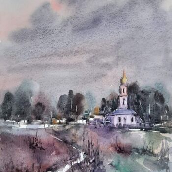 Pittura intitolato "November" da Viktoriia Lebedynska, Opera d'arte originale, Acquarello