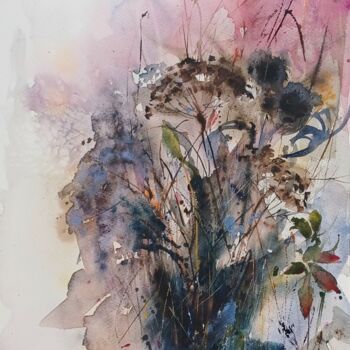 Schilderij getiteld "November bouquet" door Viktoriia Lebedynska, Origineel Kunstwerk, Aquarel