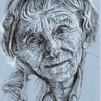 Drawing titled "Portrait of the Swe…" by Viktoriia Malaniuk, Original Artwork, Ink
