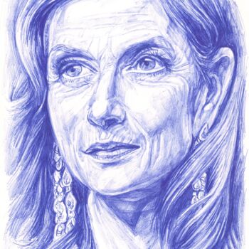 Dibujo titulada "Portrait of actress…" por Viktoriia Malaniuk, Obra de arte original, Bolígrafo