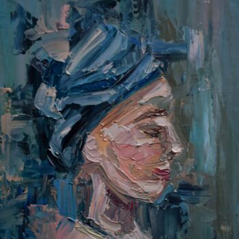 Painting titled "Portrait of a girl" by Viktoriia Sakharova, Original Artwork, Oil