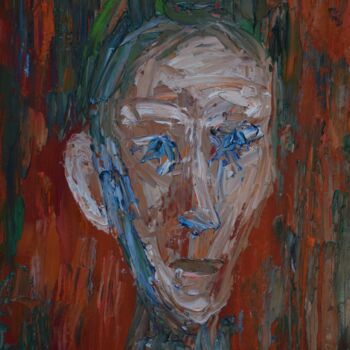 Painting titled "A strange man" by Viktoriia Sakharova, Original Artwork, Oil