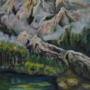 Картина под названием "Mountains of fantasy" - Viktoriia Sakharova, Подлинное произведение искусства, Масло