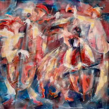 Картина под названием "Концерт для Пьеретты" - Виктория Дубовик, Подлинное произведение искусства, Ткань