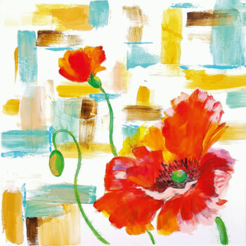 제목이 "Red Poppy Flower."인 미술작품 Viktoriya Filipchenko로, 원작, 아크릴 나무 들것 프레임에 장착됨