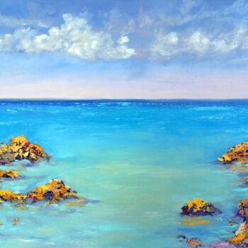 Картина под названием "SeavLine Rocks Seas…" - Viktoriya Filipchenko, Подлинное произведение искусства, Масло Установлен на…