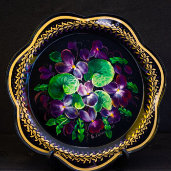Картина под названием "Forest violets. Col…" - Виктория Гаман, Подлинное произведение искусства, Масло