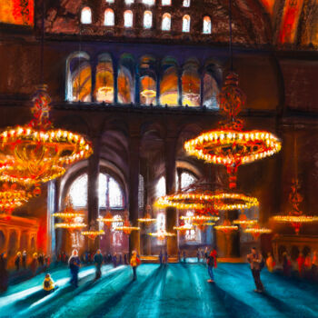 Pintura intitulada "Istanbul, Hagia Sop…" por Viktoriia Gaman, Obras de arte originais, Pastel