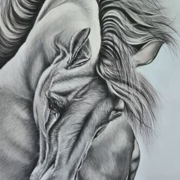 Drawing titled "Grey beauty" by Viktoriya Nasyrova, Original Artwork, Pastel