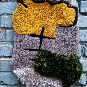 Textielkunst getiteld "FLUFFY. Abstract co…" door Viktoriya Shpetna, Origineel Kunstwerk, Borduurwerk