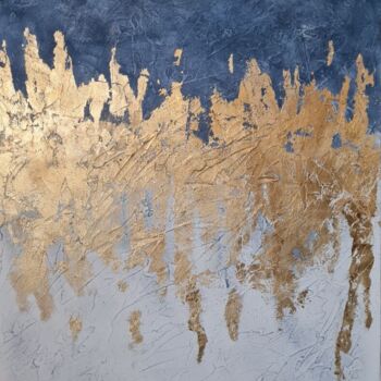 Pintura intitulada "Blue Gold" por Viktoriya Valueva, Obras de arte originais, Acrílico