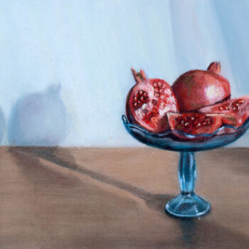 Peinture intitulée "Pomegranates Still…" par Viktoriya Yakubouskaya, Œuvre d'art originale, Pastel