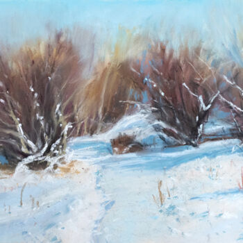 Painting titled "February Afternoon" by Viktoriya Yakubouskaya, Original Artwork, Pastel