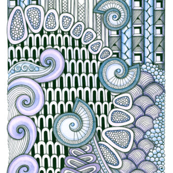 Dessin intitulée "Three seashells" par Viktoriya Crichton, Œuvre d'art originale, Aquarelle