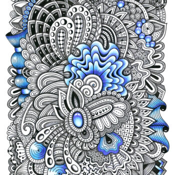 Drawing titled "Winter Zenart 3_ Мo…" by Viktoriya Crichton, Original Artwork, Gel pen