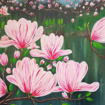 Painting titled "Beauty of the bloom" by Viktoriya Gorokhova, Original Artwork, Oil