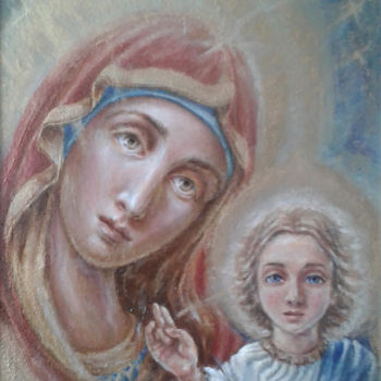 Painting titled "Глобальная Мать" by Viza, Original Artwork