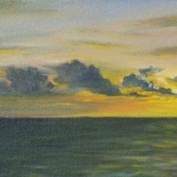 Painting titled "Sea landscape" by Viktoria Korotaeva, Original Artwork, Oil