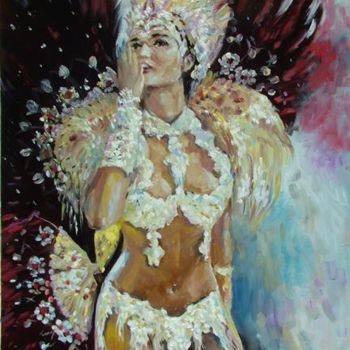 Painting titled "The carnaval's kiss" by Viktoria Korotaeva, Original Artwork, Oil