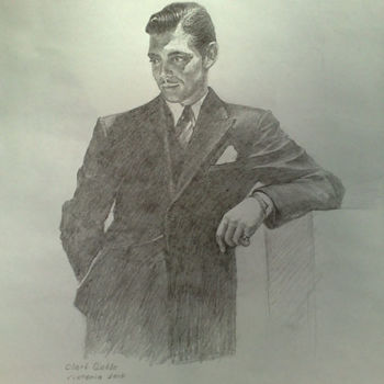 Рисунок под названием "Clark Gable" - Viktoria Korotaeva, Подлинное произведение искусства, Другой