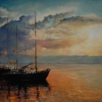 Ζωγραφική με τίτλο "Морской пейзаж" από Viktoria Korotaeva, Αυθεντικά έργα τέχνης, Λάδι