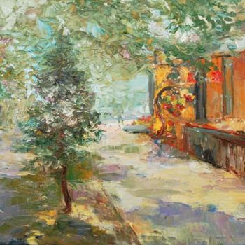 Malarstwo zatytułowany „Кафе на набережной” autorstwa Viktoria Korotaeva, Oryginalna praca, Olej