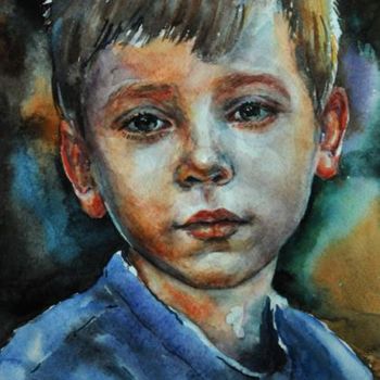 Pintura titulada "Портрет мальчика" por Viktoria Korotaeva, Obra de arte original, Oleo