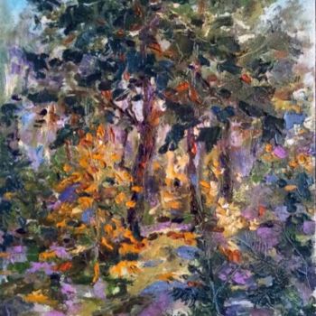 Картина под названием "Осень в лесу" - Viktoria Korotaeva, Подлинное произведение искусства, Масло