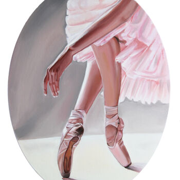 Schilderij getiteld "Ballerina legs" door Viktoryia Lautsevich, Origineel Kunstwerk, Olie Gemonteerd op Andere stijve panelen